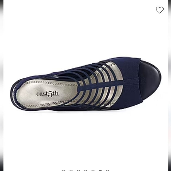 East 5th Womens Neville Round Peep Toe Block Heel Pumps New Sz 10 No Box Blue - Picture 11 of 13